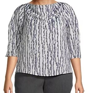 Worthington Draped Neck 3/4‎ Sleeve Blouse size XL